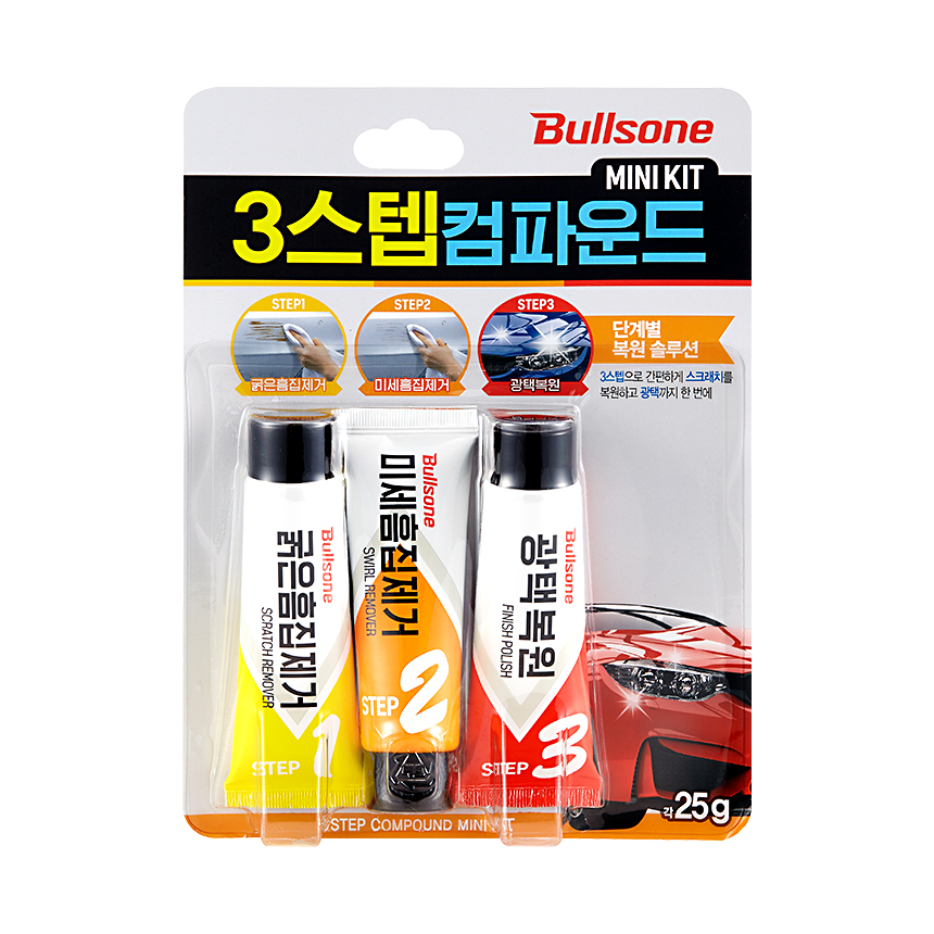 Bullsone 3Step Compound & Polish KIT 25g *3 (0.88 Oz *3) BULLSONE